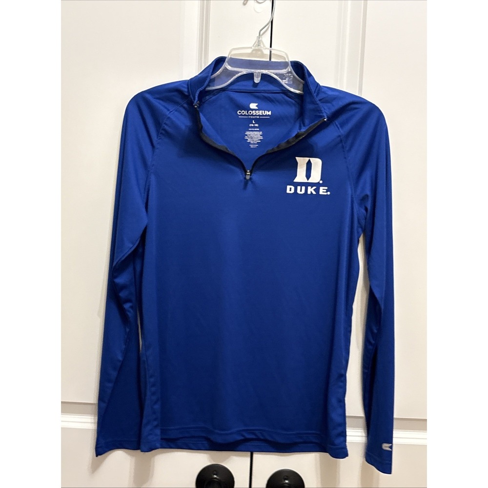 Duke Blue Devils Colosseum 1/4 Zip Pullover Blue Youth Large L 16-18 CNCC04